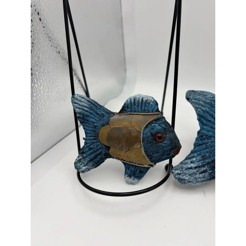tonala mexican pottery Fish. Made Of Lava Stone. 1970 - 1990.